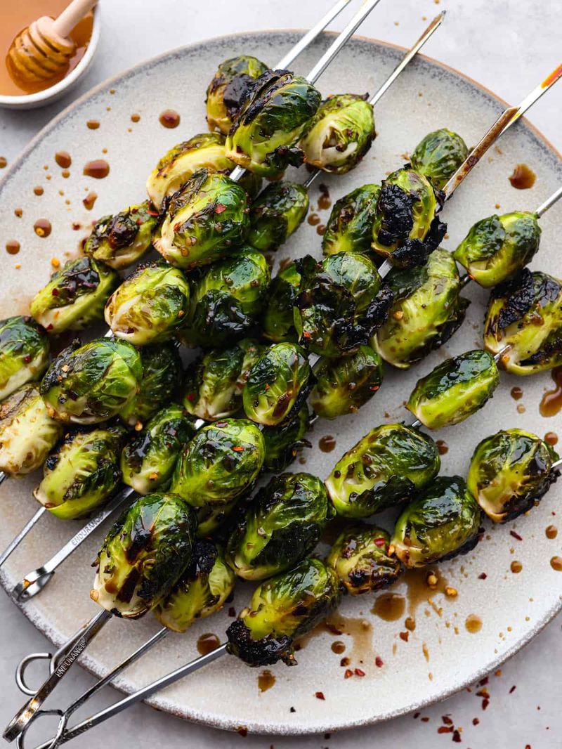 Honey Balsamic Grilled Brussels Sprouts