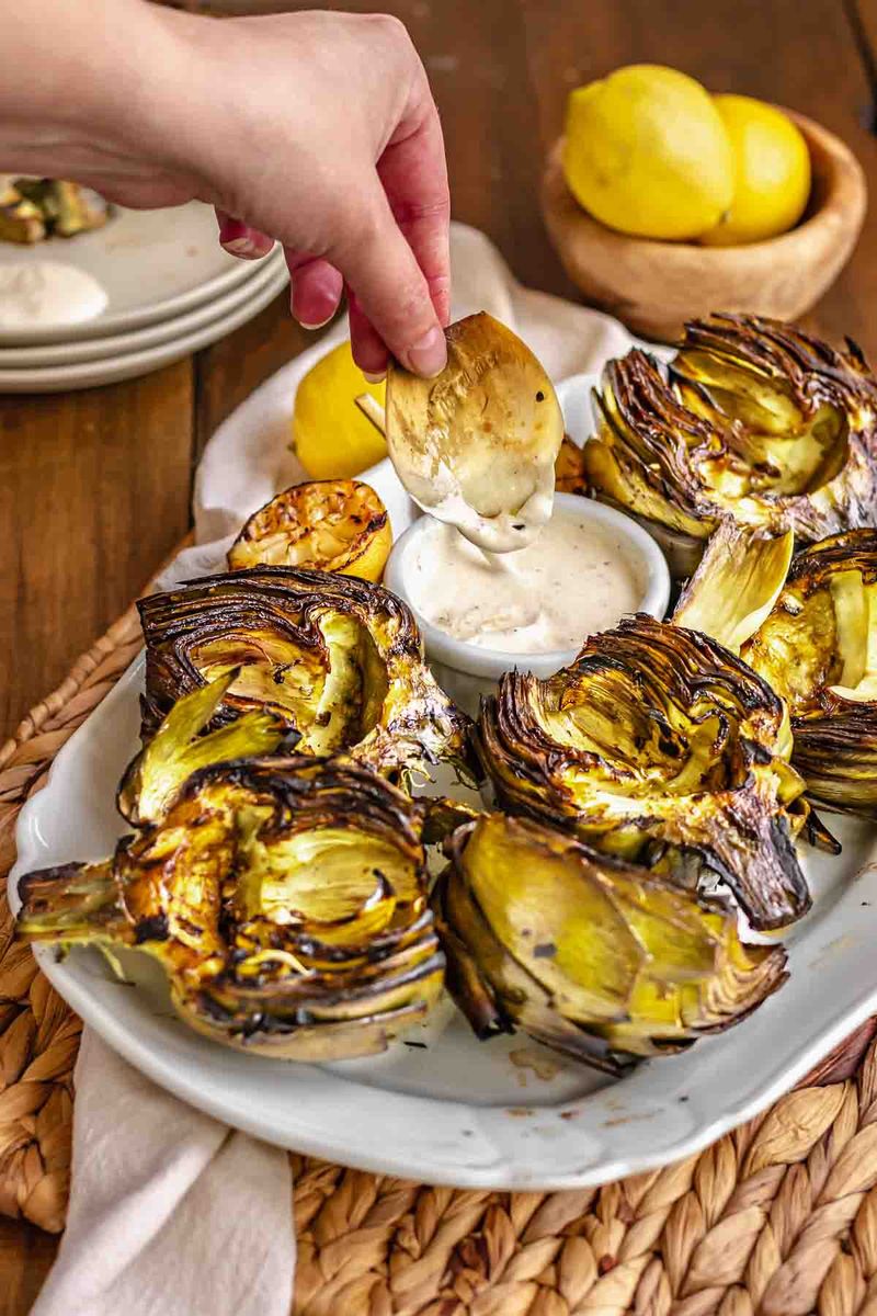 Smoky Grilled Artichokes With Lemon Aioli
