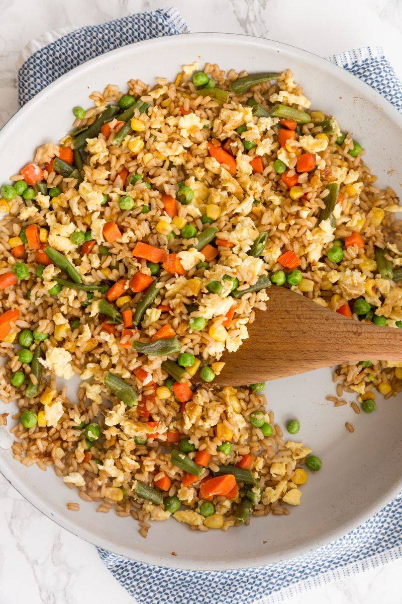 Leftover Rice + Frozen Veggies + Soy Sauce (Microwave Magic)