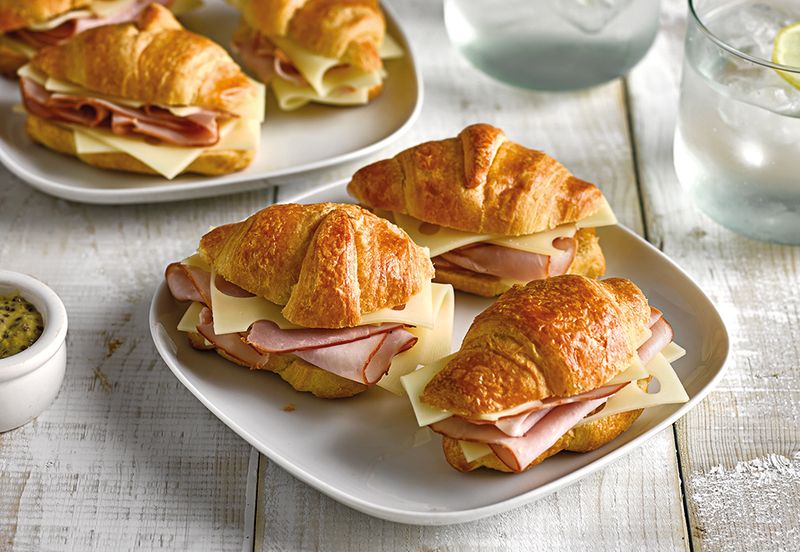 Croissant Sandwiches With Ham And Swiss