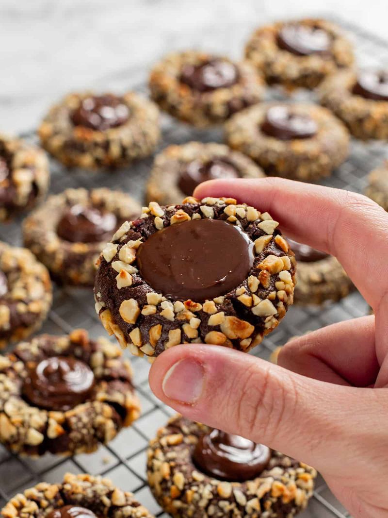 Hazelnut Thumbprint Cookies