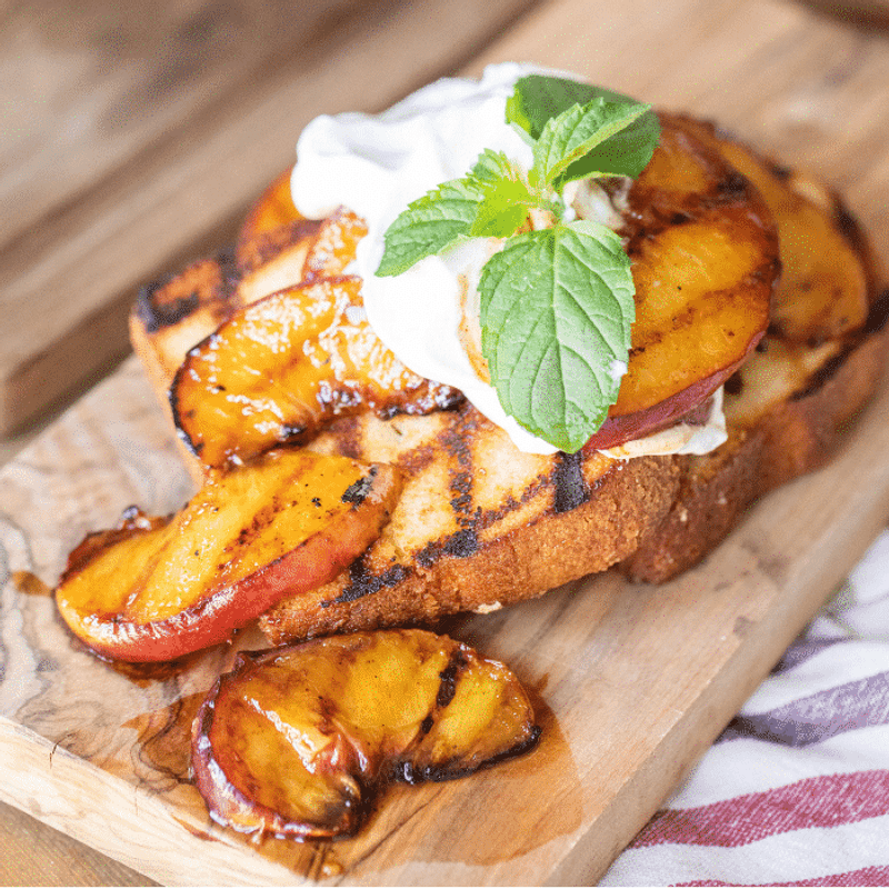 Grilled Pound Cake With Bourbon Peaches