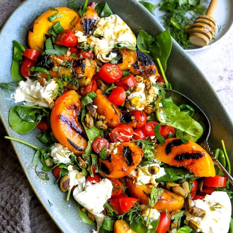 Grilled Peach And Burrata Salad