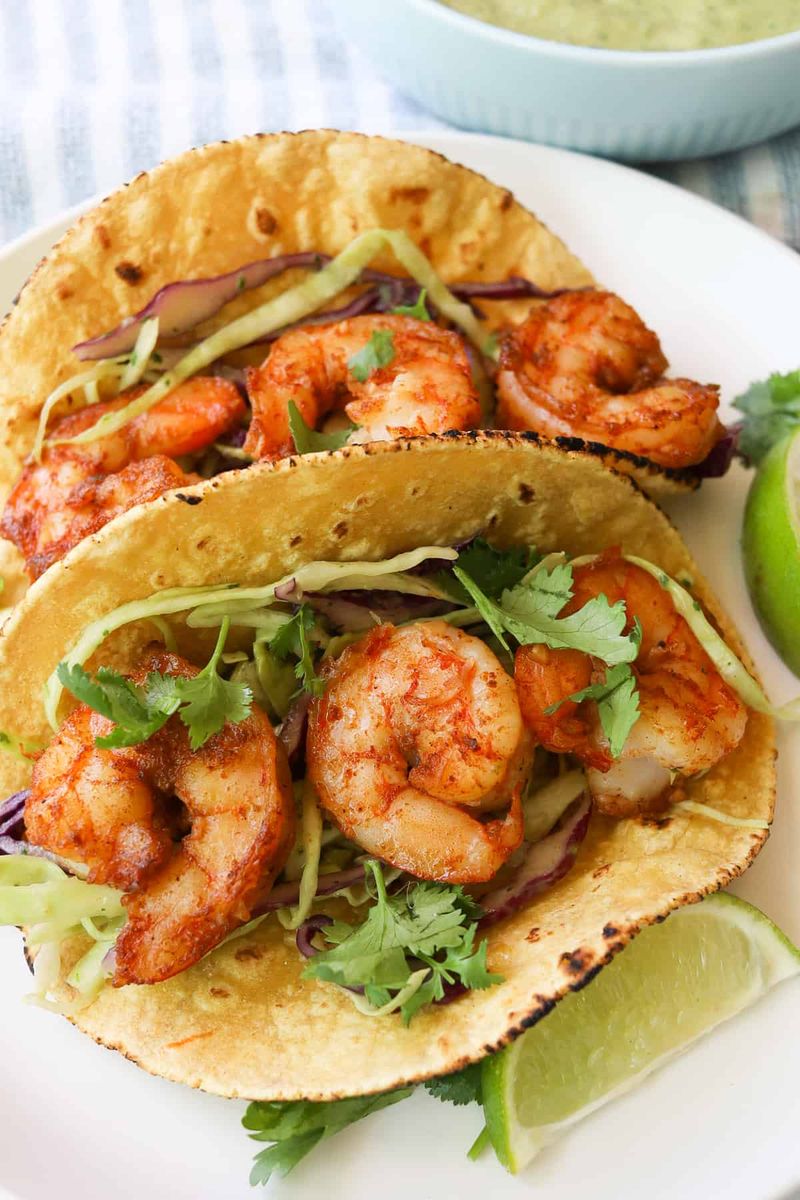 Shrimp Tacos With Avocado Slaw