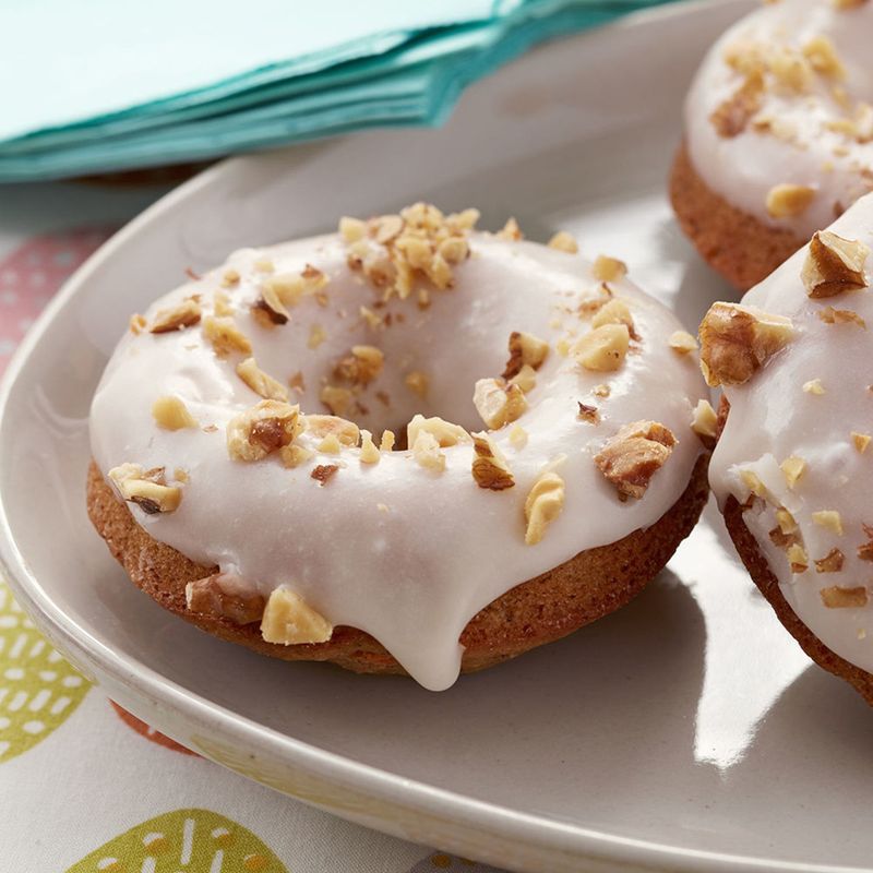 Carrot Cake Donuts With Cream Cheese Glaze