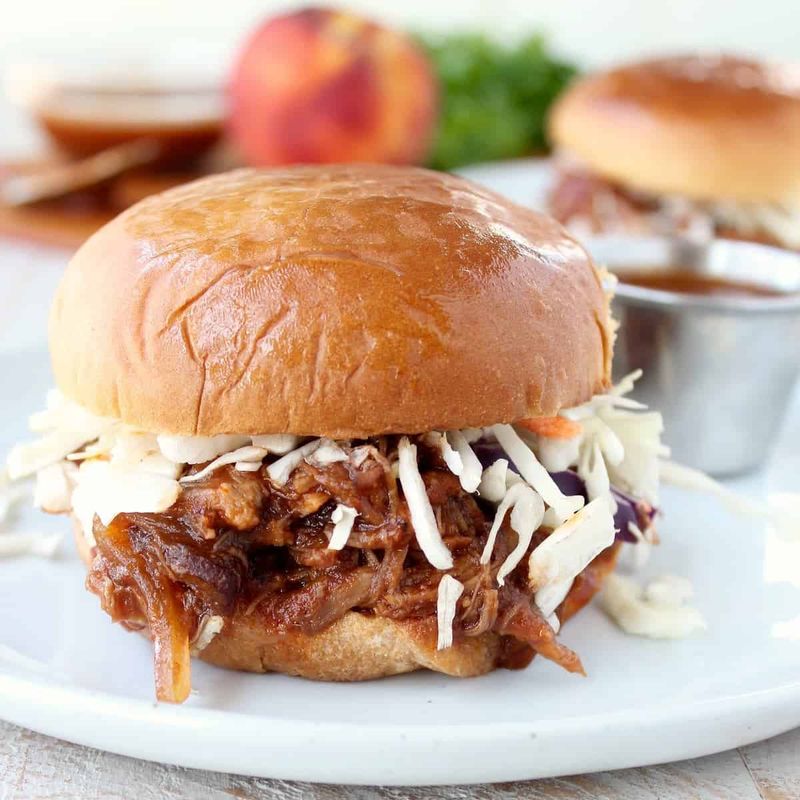 Peachy Pulled Pork Sliders
