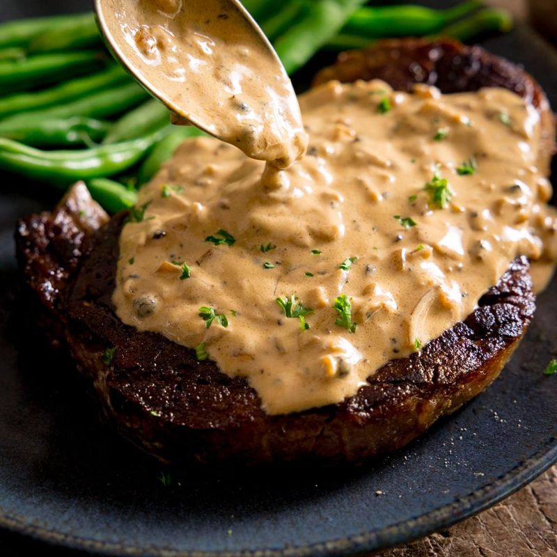Peppercorn-Crusted Tuna With Brandy Sauce