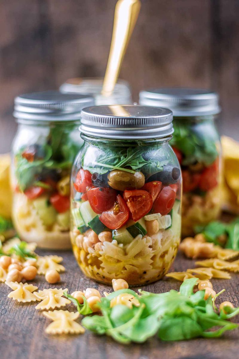 Pesto Pasta Salad Jars