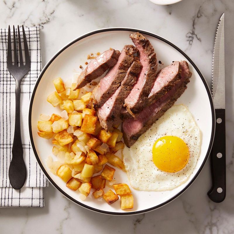 Bacon-Wrapped Steak & Eggs