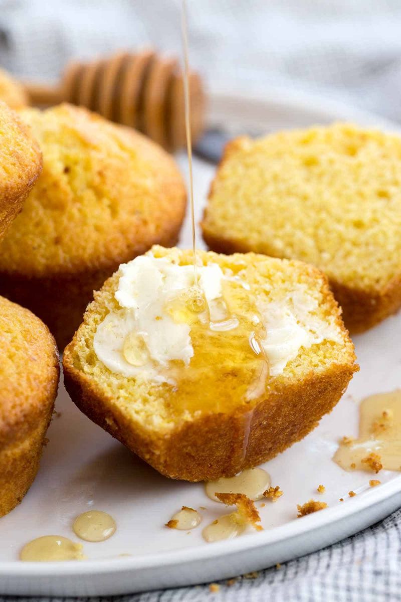 Honey Butter Cornbread Muffins