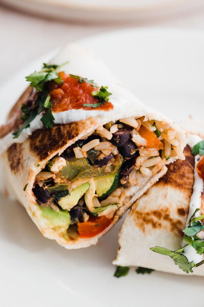 Microwave Veggie Burrito With Fresh Salsa