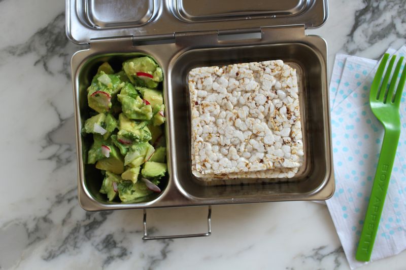 Rice cakes with avocado spread