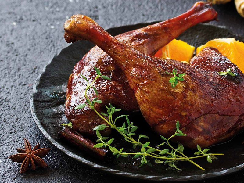 Braised Duck Legs With Orange And Star Anise
