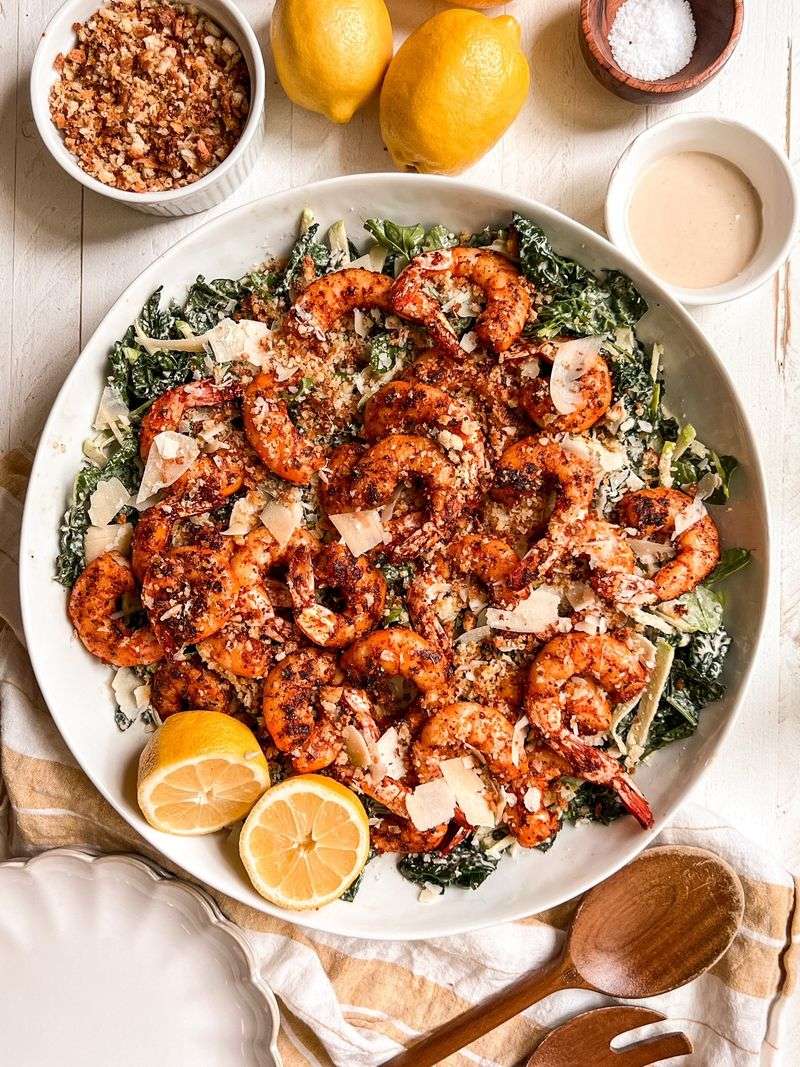 Caesar Salad With Blackened Shrimp
