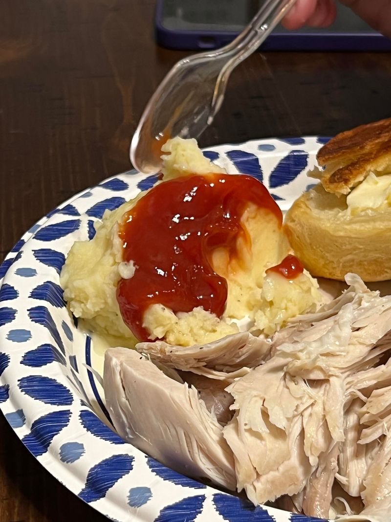 Ketchup In Mashed Potatoes