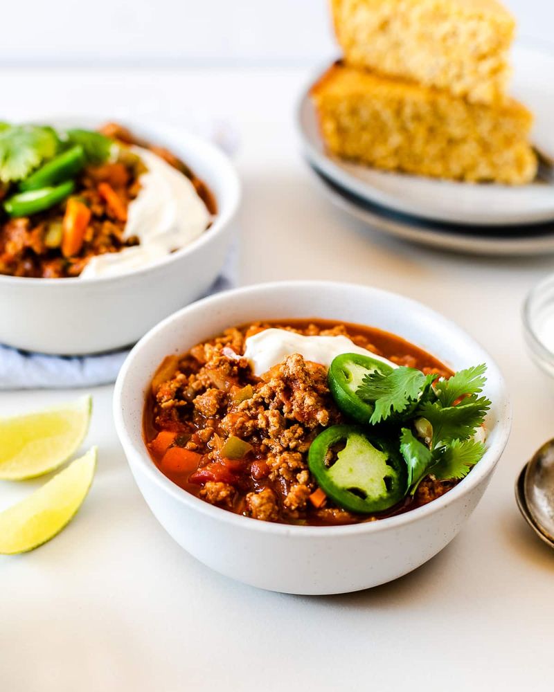 Turkey Chili With Cornbread