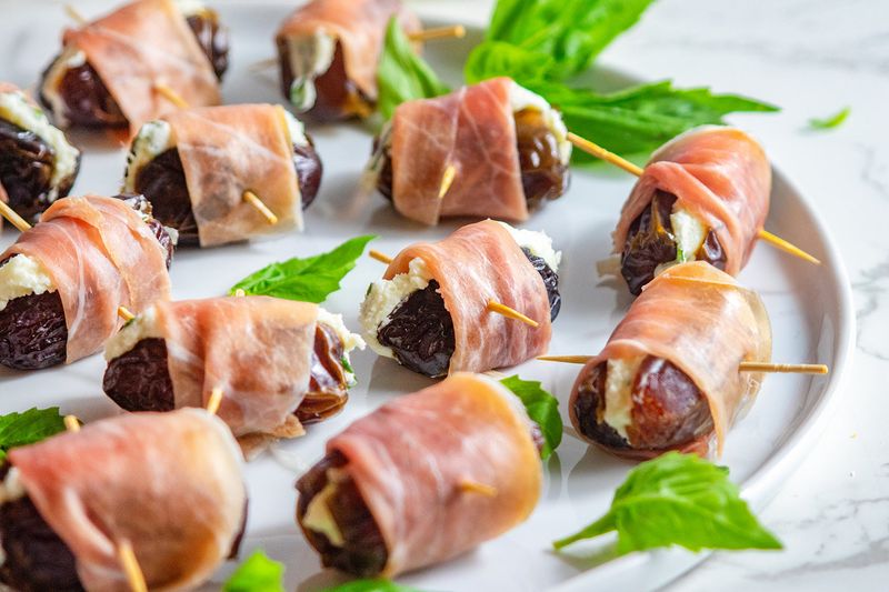 Goat Cheese And Prosciutto Wrapped Dates