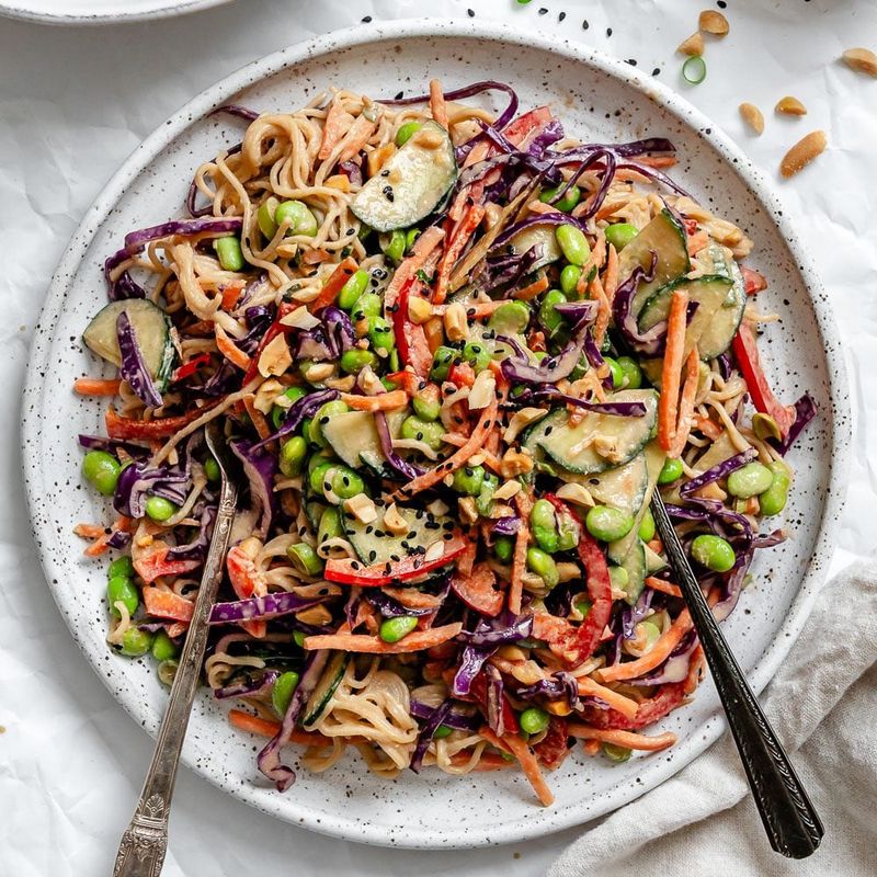 Asian-Inspired Sesame Chicken Noodle Salad