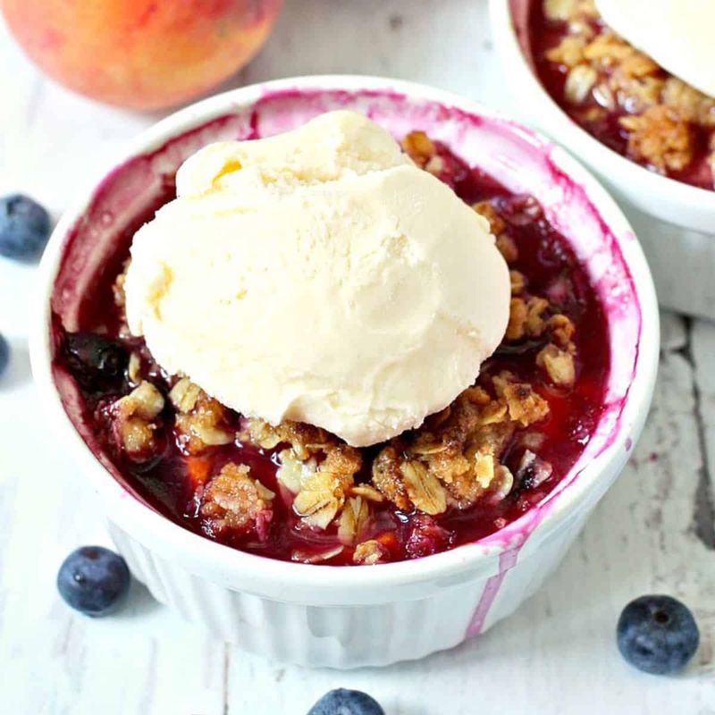 Peach And Blueberry Crisp Cups