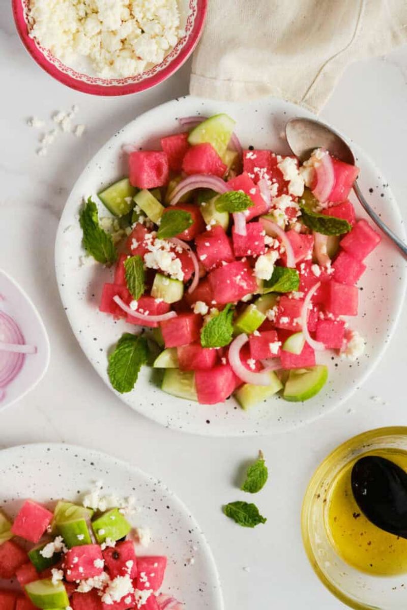 Watermelon Cucumber Salad