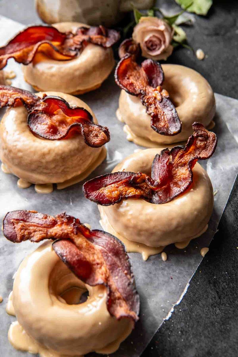 Baked Maple Bacon Donuts