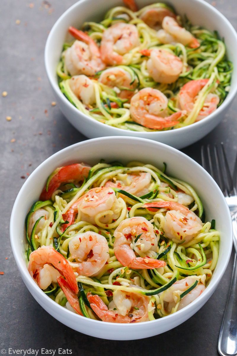 Garlic Shrimp With Zoodles