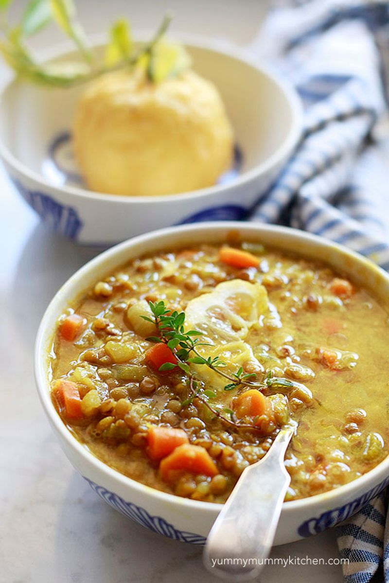 Lemony Lentil Soup With Greens