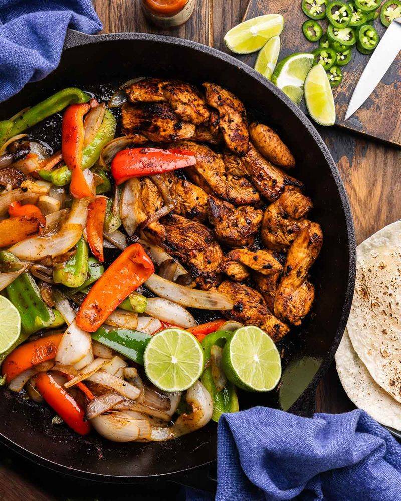 Sizzling Fajitas with Grilled Chicken