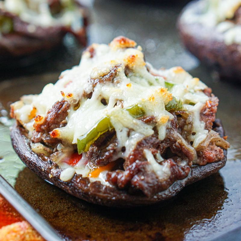 Beef-Stuffed Mushroom Caps
