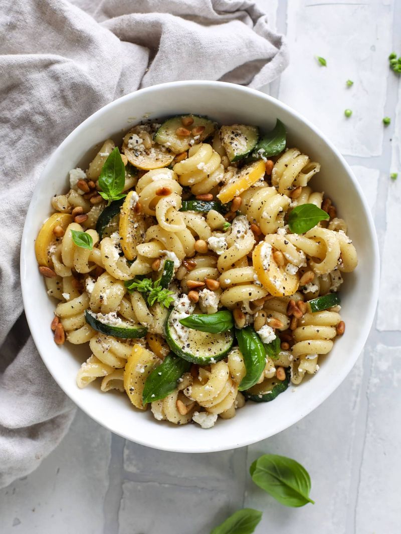 Summer Squash & White Bean Pasta