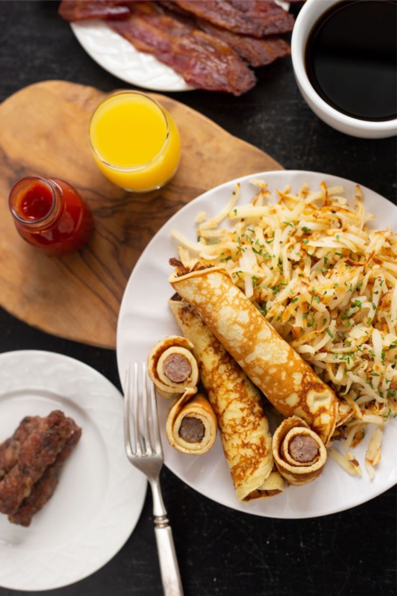 Hot Dog Pancake Roll-Ups