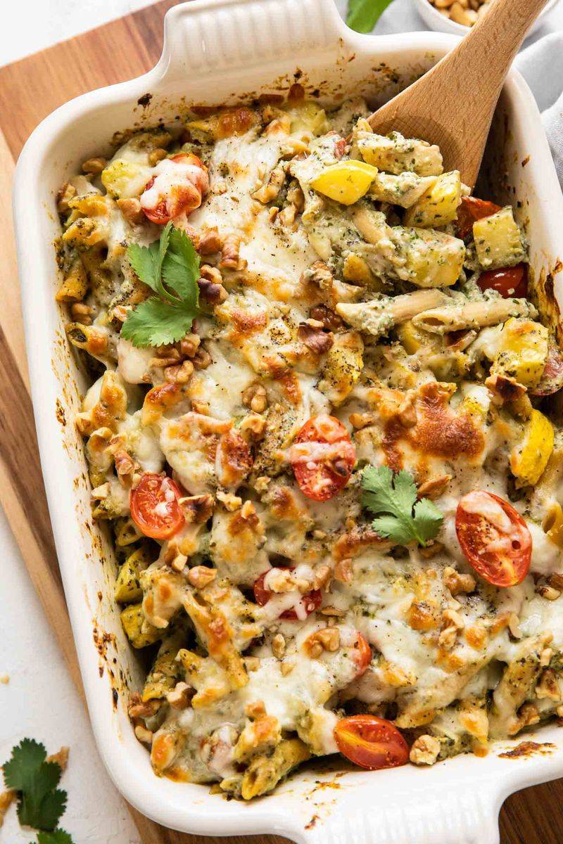 Pesto Chicken Penne Dump-And-Bake