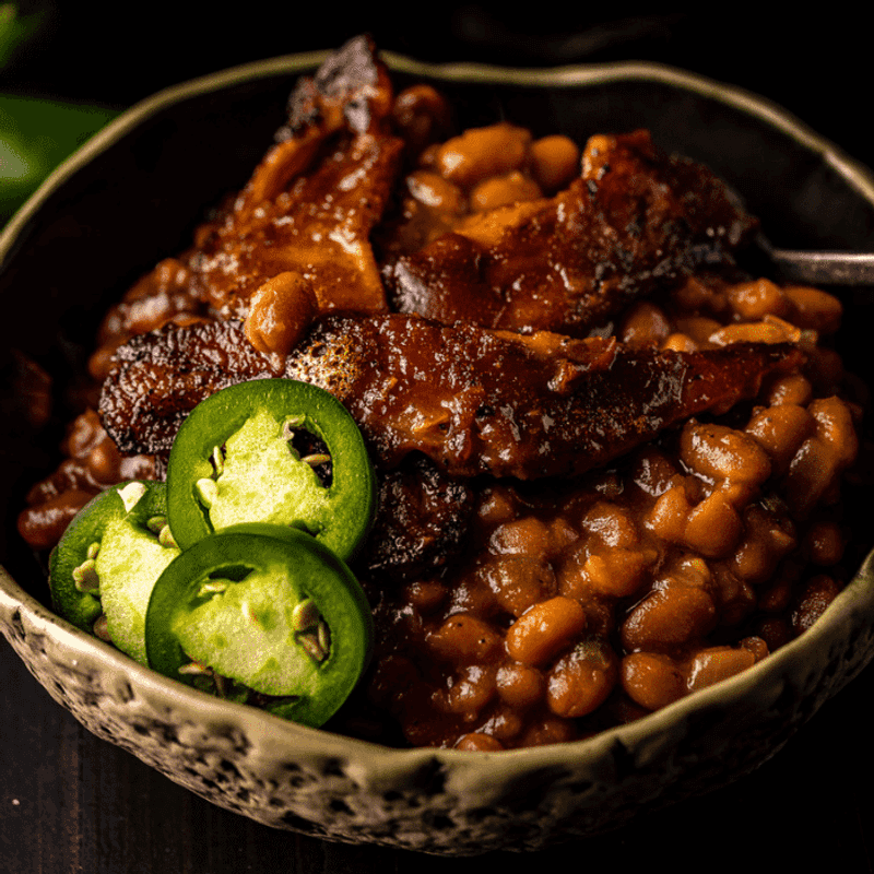 Smoky Baked Beans With Burnt Ends