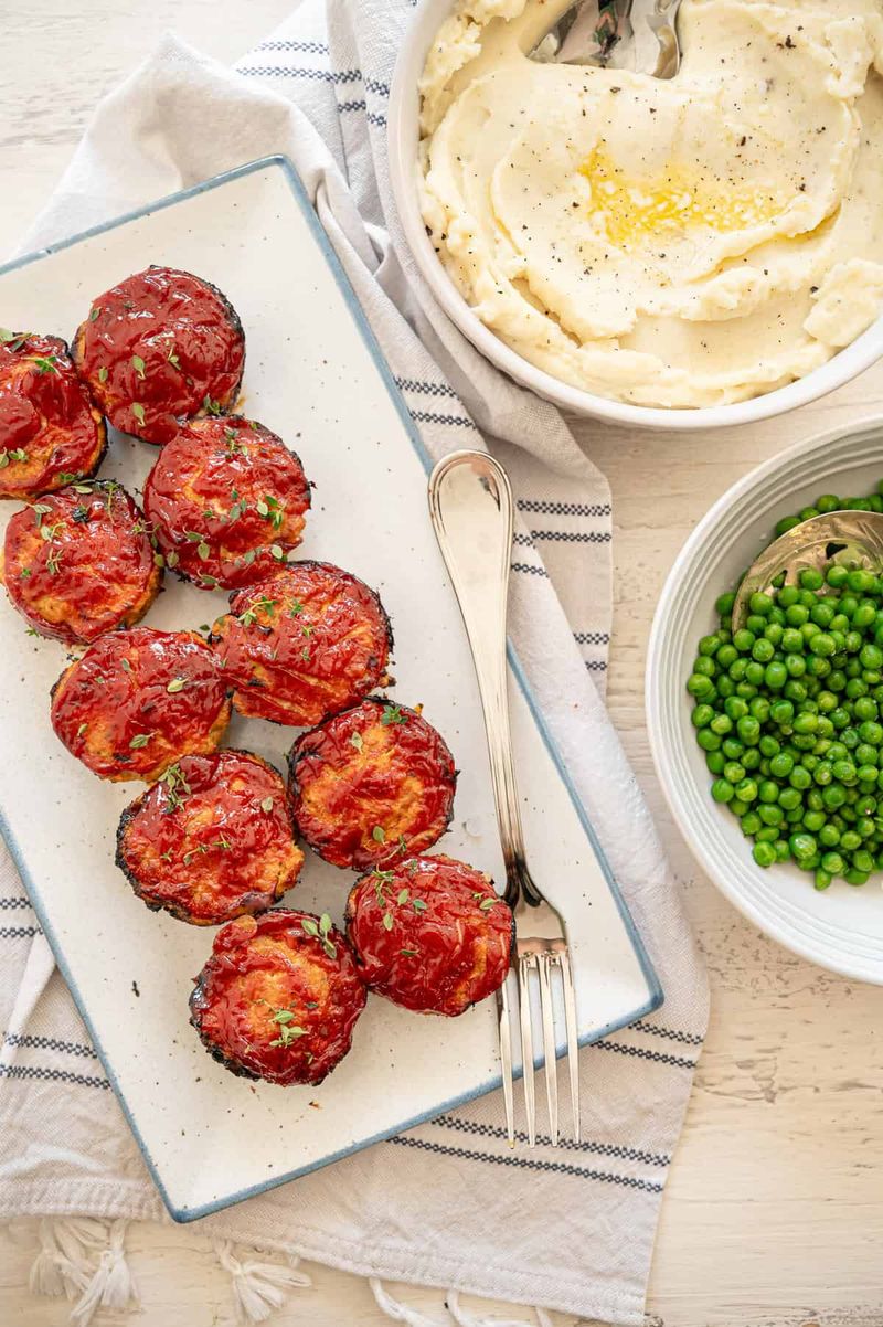 Mini Turkey Meatloaf Muffins With Mashed Cauliflower