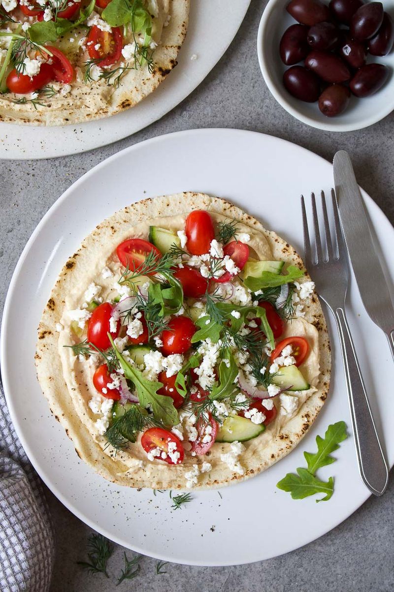 15-Minute Mediterranean Pita Pizzas