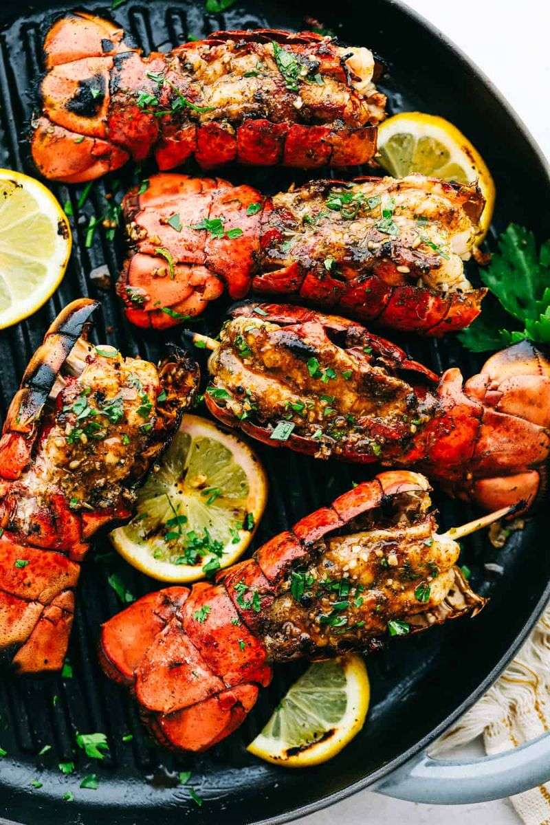 Grilled Lobster Tails With Cajun Butter