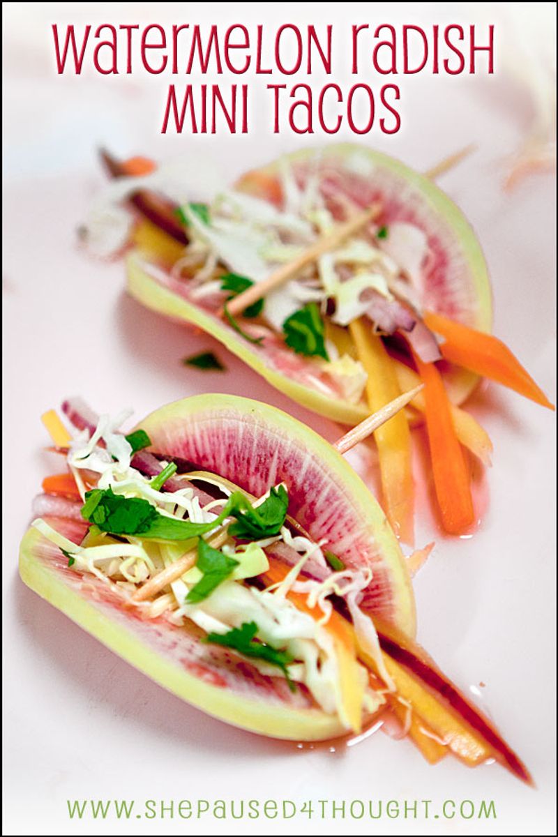 Watermelon Radish Tacos For Raw Foodies