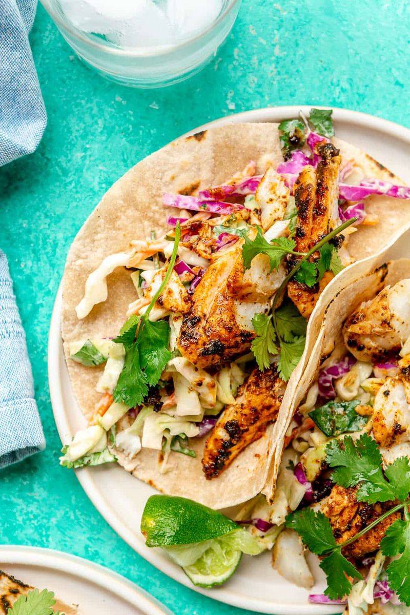 Blackened Fish Tacos with Slaw
