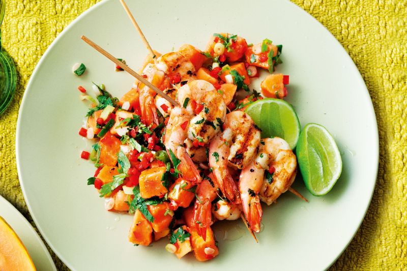 Grilled Shrimp With Papaya Salsa