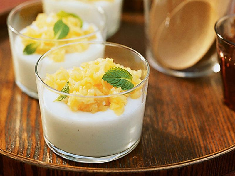 Mango Cardamom Pudding