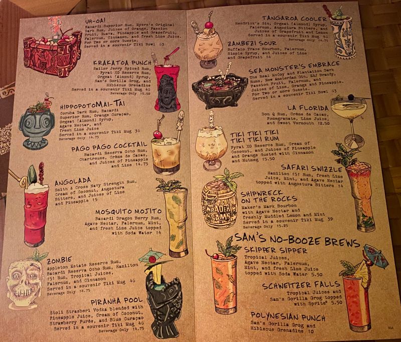 There’s A Hidden Tiki Room Drink Menu At Trader Sam’s