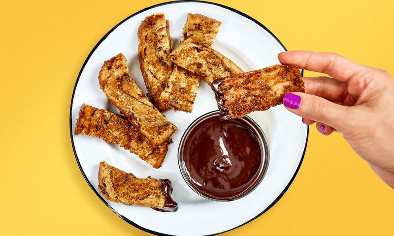 Churro French Toast Sticks With Chocolate Dipping Sauce