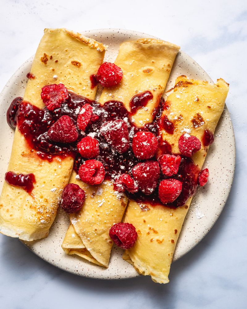 Swedish Thin Pancakes With Jam