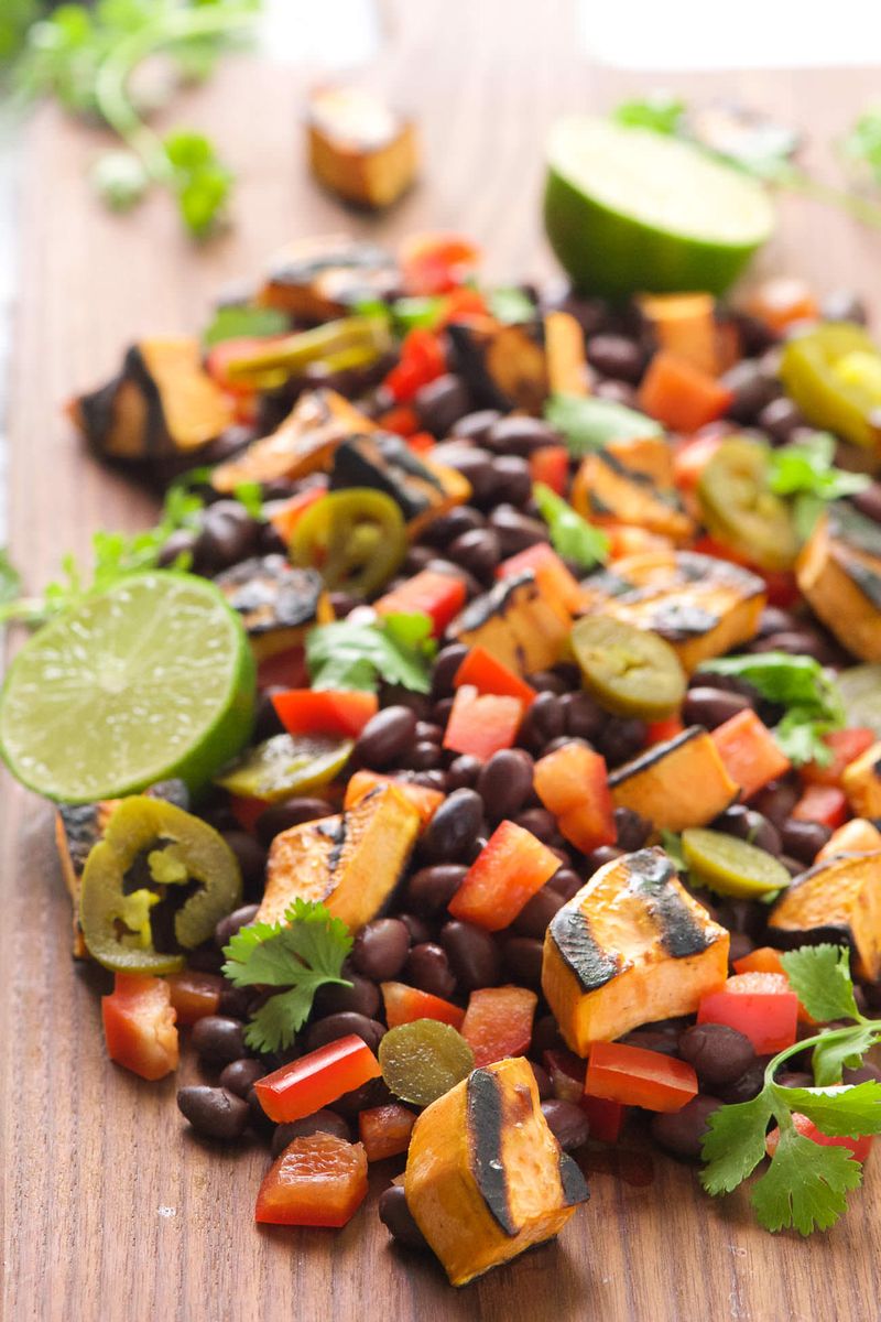 Grilled Sweet Potato And Black Bean Salad