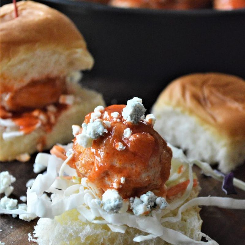 Buffalo Chicken Meatball Sliders