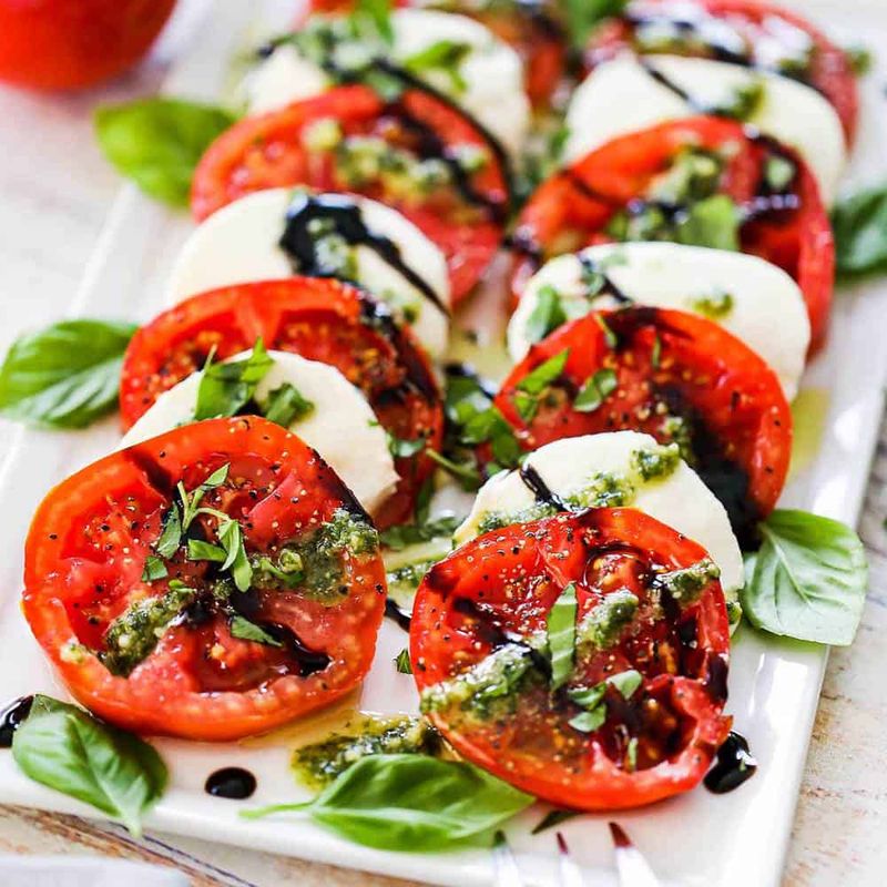Caprese Salad With Pesto Drizzle