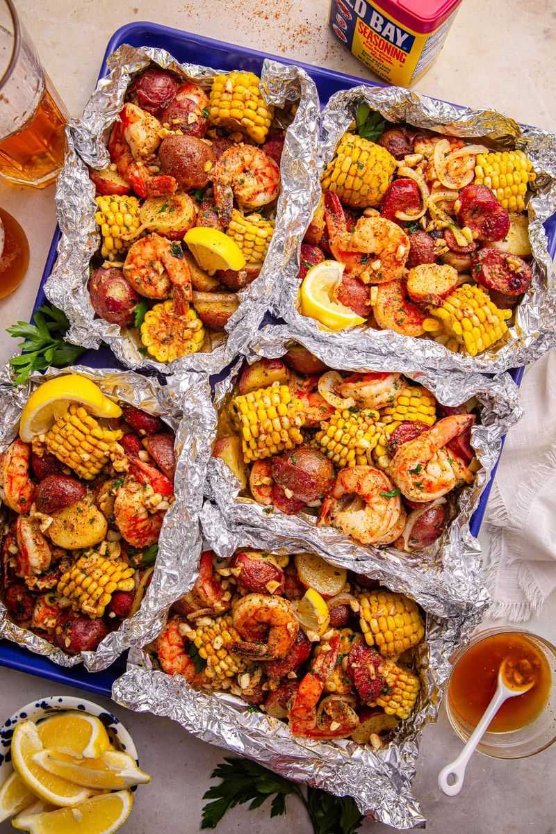 Cajun Shrimp And Corn Foil Boil