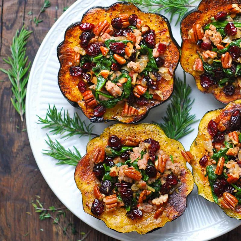 Sausage-Stuffed Acorn Squash
