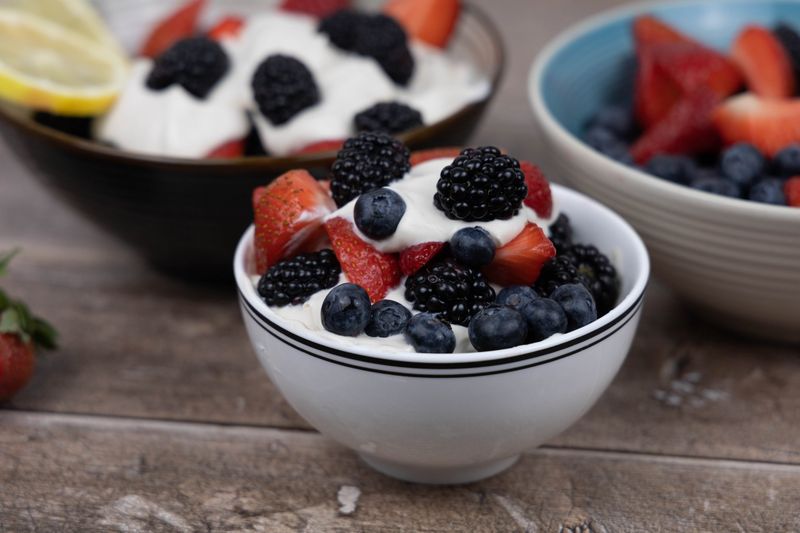Fresh Berries With Coconut Yogurt