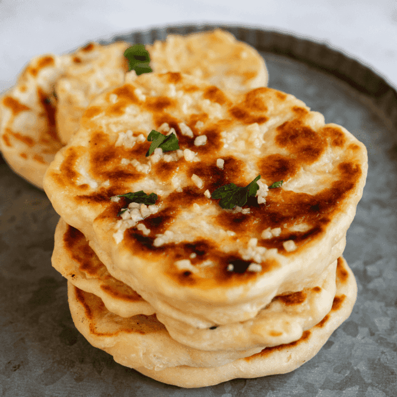 Griddled Garlic Naan Bread